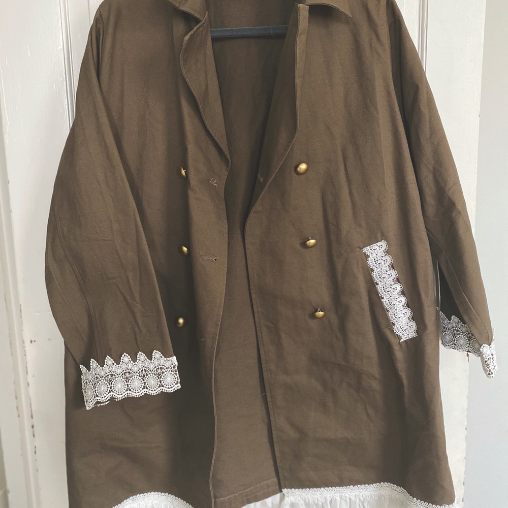 Brown Lace Lined Jacket